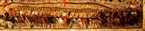 Folk Art Prints: Blessed Be the Host of the King of Heaven (Detail: lower warriors range conducted by Alexander Nevsky and Saint George)