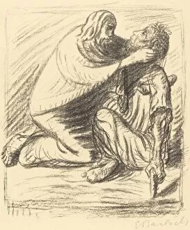 Blessed are the Merciful, published 1916. Creator: Ernst Barlach