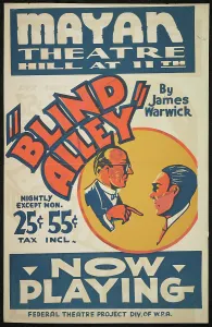 Administration Works Progress Prints: Blind Alley, Los Angeles, 1937. Creator: Unknown
