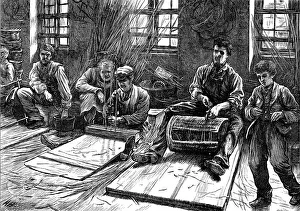 Baskets Prints: Blind basket-makers, 1871. Creator: Unknown