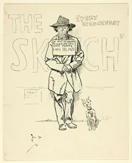 Blind Beggar and Dog, 1894. Creator: Philip William May