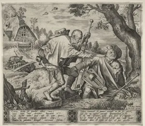 Hieronymus Cock Prints: The Blind Leading the Blind. Creator: Pieter van der Heyden (Netherlandish, c. 1530-c