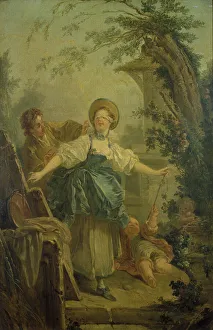 Playground Prints: Blind man's buff, after Fragonard. Creator: Unknown