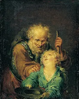 Blind Prints: The Blinded Belisarius as a Beggar, 1780-1790. Creator: Januarius Zick