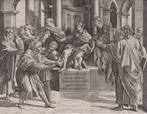 The Blinding of Elymas, dated 1516., dated 1516. Creator: Agostino Veneziano The Blinding of Elymas, dated 1516., dated 1516. Creator: Agostino Veneziano