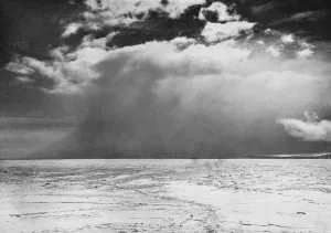 Desolate Prints: A Blizzard Approaching Across The Sea Ice, c1910-1913, (1913). Artist: Herbert Ponting