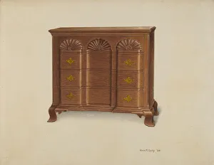 Gully Alvin M Prints: Block Front Chest of Drawers, 1936. Creator: Alvin M Gully