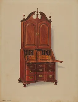 Eisman Harry Gallery: Block-front Desk, c. 1937. Creator: Harry Eisman