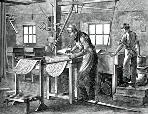 Block Prints: Block printers at work, c1880