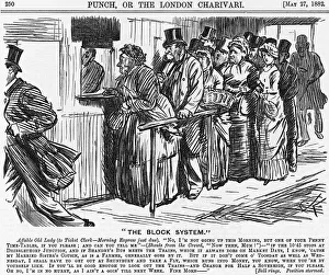 Impatient Prints: The Block System, 1882. Artist: Joseph Swain