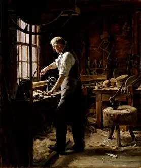 Workshop Gallery: The Blockmaker, late 19th-early 20th century. Creator: Edgar Melville Ward