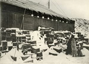 South Pole Collection: Blocks of ice...to ascertain the rate of evaporation, 1908, (1909)