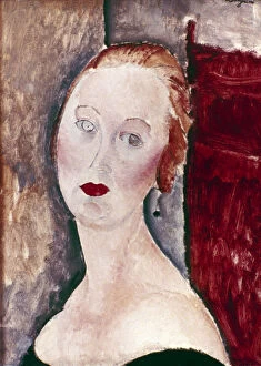 Lipstick Gallery: A Blond Woman. (Portrait of Germaine Survage), 1918. Artist: Amadeo Modigliani