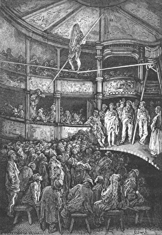 Blanchard Jerrold Prints: Blondin at Shoreditch, 1872. Creator: Gustave Doré