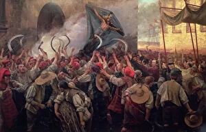 Images Dated 4th April 2013: Blood Corpus or Reapers Riot (7 Jun. 1640), oil, 1907