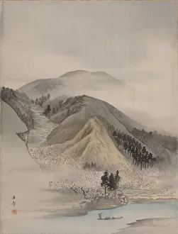 Blossom Prints: Blossoms by a River, 1800. Creator: Gyokusho Kawabata