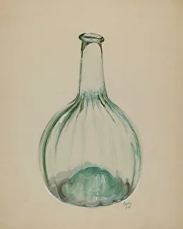 Glasswork Prints: Blown Bottle, 1937. Creator: Ralph Atkinson