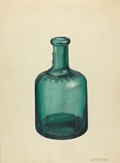 Blown Glass - Bottle, c. 1937. Creator: John Fisk