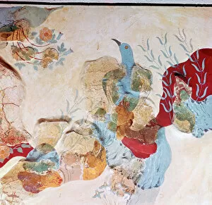 14th Century Bc Gallery: The Blue Bird fresco from Knossos, 17th-14th century BC