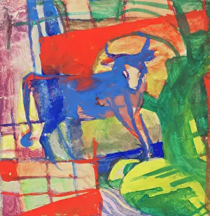 Blue cow, 1913-1914. Creator: Marc, Franz (1880-1916)