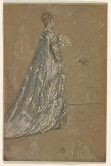 Chalk And Pastel On Brown Paper Collection: The Blue Dress, 1871. Creator: James Abbott McNeill Whistler