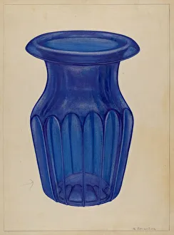 Glass Vase Prints: Blue Glass, 1935 / 1942. Creator: Nicholas Amantea