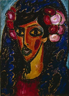 Mantilla Prints: The Blue Mantilla, 1913. Artist: Javlensky, Alexei, von (1864-1941)