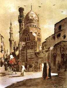 Mamluk Dynasty Prints: The Blue Mosque, Cairo, Egypt, 1928. Artist: Louis Cabanes