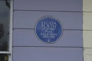 Blue plaque commemorating Sylvia Plath,Primrose Hill, London, NW1, England. Creator Blue plaque commemorating Sylvia Plath,Primrose Hill, London, NW1, England. Creator