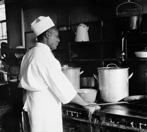 Cooking Pots Prints: Blue Triangle Chef C.P. Harris
