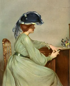 Contemplative Prints: The Blue Veil, 1904. Artist: George Henry