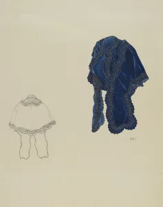 Trim Prints: Blue Velvet Dolman, c. 1937. Creator: Arelia Arbo