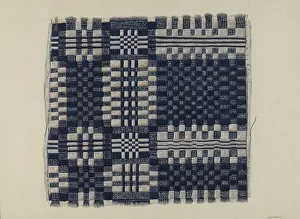Fletcher Prints: Blue and White Homespun, c. 1937. Creator: William O. Fletcher