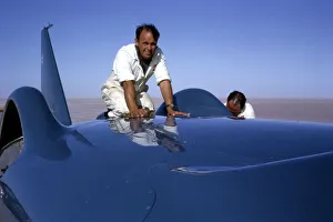 Bluebird CN7 support crew member Allan Dougherty, Lake Eyre, Australia, 1964 Bluebird CN7 support crew member Allan Dougherty, Lake Eyre, Australia, 1964