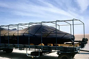 Truck Prints: Bluebird CN7 being transported to Lake Eyre for World Record attempt, 1964