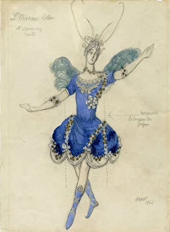 Léon 1866 1924 Collection: Bluebird. Costume design for the ballet Sleeping Beauty by P. Tchaikovsky