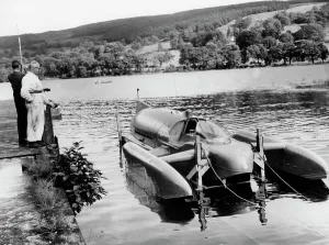 Floating Prints: Bluebird K7 at Coniston Water, Cumbria, 1958