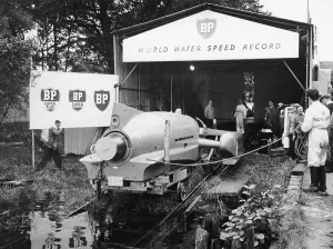 Donald Prints: Bluebird K7 at Coniston Water, Cumbria, 1958