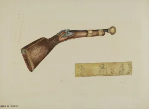 Musket Prints: Blunderbuss, c. 1940. Creator: Jessie M Youngs