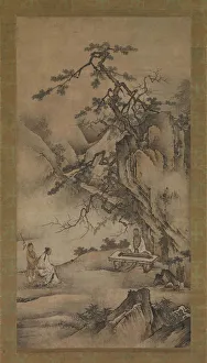 Taoism Prints: Bo Ya Plays the Qin as Zhong Ziqi Listens, 1530s. Creator: Unknown