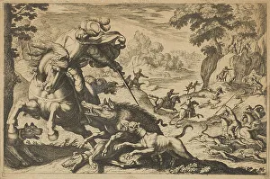 Wild Boar Prints: Boar Hunt, c1609. Creator: Tempesta; Antonio (1555-1630)