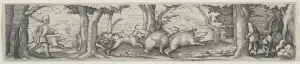 Boar Hunt. Creator: Virgilius Solis (German, 1514-1562)