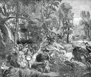 William Frederick George Louis Prints: The Boar-Hunt - painted by Rubens - from the Gallery of the late King of Holland
