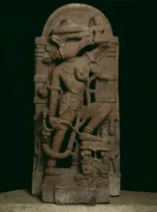 Hindu Prints: Boar Incarnation of God Vishnu (Varaha) Lifting the Earth Goddess Bhudevi, 11th century
