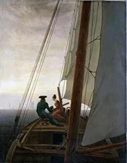 Caspar David Friedrich Gallery: On Board a Sailing Ship, between 1818 and 1820. Artist: Caspar David Friedrich
