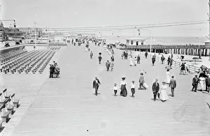 Seafront Prints: Board walk, Asbury, 1911. Creator: Bain News Service