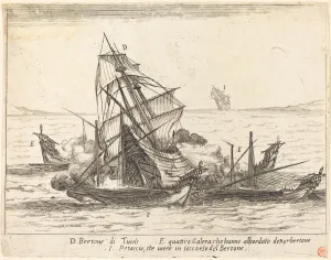Sea Battle Gallery: Boarding of the Bertone, 1617. Creator: Jacques Callot
