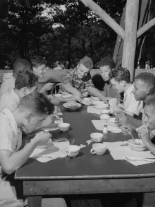Teenager Collection: The boardinghouse reach at Camp Nathan Hale, Southfields, New York, 1943 Creator: Gordon Parks