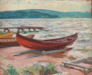 Ramp Prints: Boat on beach, 1935. Creator: Verner Thome