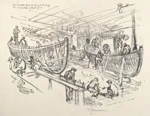 Boatbuilding Gallery: The Boat Builders, 1917. Creator: Joseph Pennell